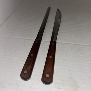 2 Vintage Wear-Ever Professional 10" Knife Special Stainless USA Serrated‎ Cutco